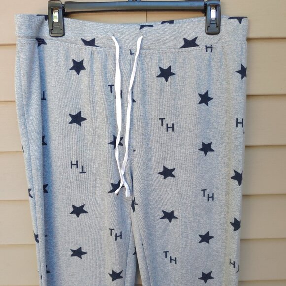 Tommy Hilfiger Gray Pajama Jogger Pants Blue Star Print Lounge Comfy - Picture 4 of 11